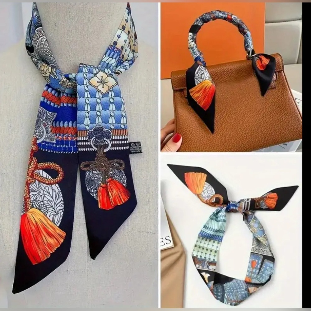 Versatile scarf / Twilly double layer - Picture 5 of 6